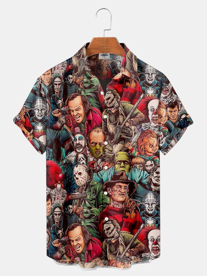 Horror overhemd 3 (heren mannen eng halloween shirt hawaii), Kleding | Heren, Overhemden, Nieuw, Overige halswijdtes, Overige kleuren