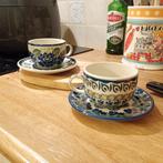 Pools Aardewerk Kop en Schotel Set Bunzlau, Huis en Inrichting, Keuken | Servies, Ophalen of Verzenden, Zo goed als nieuw, Overige stijlen