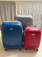 Leonardo Kofferset - 3 Delig - Gebruikt, Sieraden, Tassen en Uiterlijk, Koffers, Gebruikt, Hard kunststof, 45 tot 55 cm, Uitschuifbare handgreep