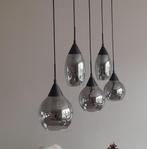 Hanglamp smoked glas, Ophalen, 75 cm of meer, Modern, Glas