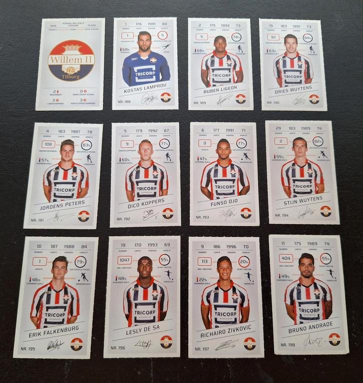 Complete set stickers Willem II 2015-16, Verzamelen, Sportartikelen en Voetbal, Zo goed als nieuw, Poster, Plaatje of Sticker