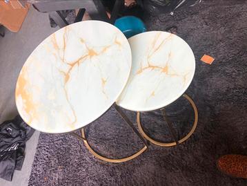 Marmeren tafels set van 2