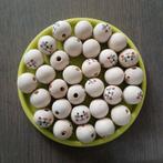 30 Houten Kralen met Katten gezichtjes, Ophalen of Verzenden, Nieuw, Kraal