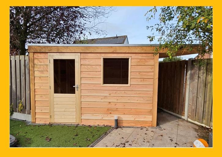 Tuinhuis, overkappingen, carporte timmerbedrijf Menflex, Tuin en Terras, Tuinhuizen, Zo goed als nieuw, Ophalen of Verzenden