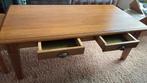Salontafel - sidetable hout met 2 laadjes, Ophalen, Gebruikt, 100 tot 150 cm, 50 tot 100 cm