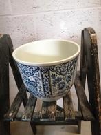 Mooie delfsblauwe pot, hoogte 20 cm, Ophalen, Rond, Zo goed als nieuw, Minder dan 25 cm