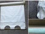 Rolgordijnen crème met schulprand en messing roede, Huis en Inrichting, Gebruikt, Crème, 150 tot 200 cm, 50 tot 100 cm