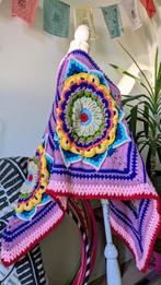 Goa hippie boho psychedelic mandala vintage gehaakte poncho, Ophalen of Verzenden, Nieuw