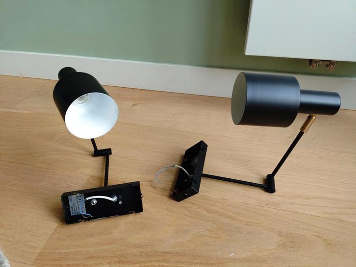 2x industriële zwarte wandlamp Nordin, Huis en Inrichting, Lampen | Spots, Zo goed als nieuw, Metaal of Aluminium, Ophalen