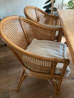 Rieten stoelen - set van 4, Huis en Inrichting, Stoelen, Ophalen, Gebruikt, Bruin, Riet of Rotan