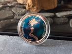 2018 Fiji - Mermaid rising color 1 oz proof silver, box, coa, Ophalen of Verzenden, Losse munt, Zilver
