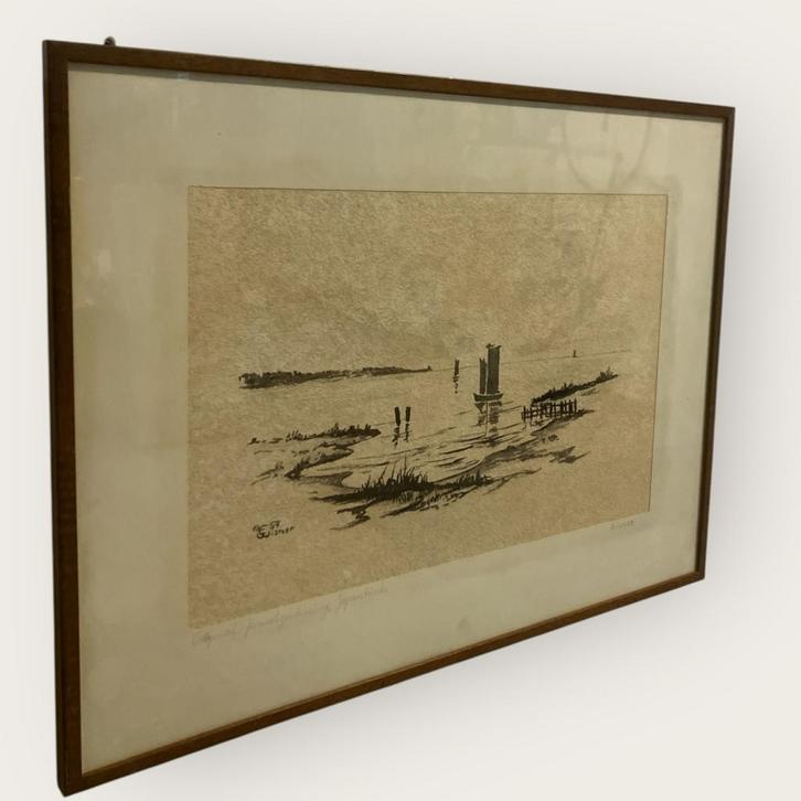 Edmund Wisner - Danzig 1917 penseeltekening, Antiek en Kunst, Kunst | Tekeningen en Foto's, Ophalen