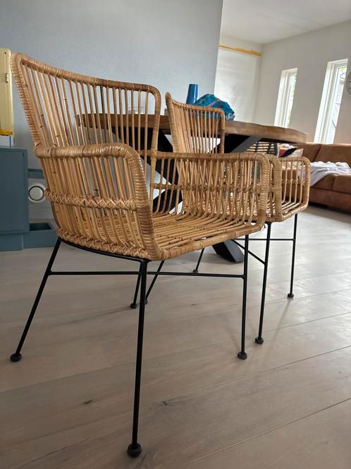 Rotan Stoelen - Set van 2, Huis en Inrichting, Stoelen, Zo goed als nieuw, Twee, Riet of Rotan, Overige kleuren, Ophalen of Verzenden