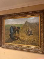 Klassiek Schilderij David de la Mar - Boeren op het Land, Antiek en Kunst, Kunst | Schilderijen | Klassiek, Ophalen