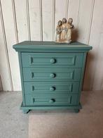 Brocante ladekasttje - kastje - groen - basic, Huis en Inrichting, Kasten | Ladekasten, Ophalen, 50 tot 100 cm, Zo goed als nieuw