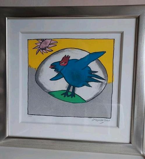 Corneille:  Blauwe vogel en ei 2001 hand gesigneerd, Antiek en Kunst, Kunst | Litho's en Zeefdrukken, Ophalen of Verzenden