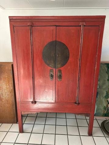Antieke Chinese bruidskast – rood (origineel) beschikbaar voor biedingen