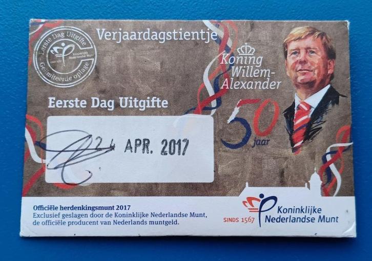 Verjaardagstientje 2017 Eerste dag uitgifte in coincard, Postzegels en Munten, Munten | Nederland, Euro's, Koningin Beatrix, Verzenden