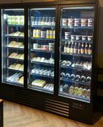 KOELKAST 3 GLASDEUREN ZWART JDE-1530R BL - 6 Maandjes oud !, Witgoed en Apparatuur, Koelkasten en IJskasten, Ophalen, Zonder vriesvak