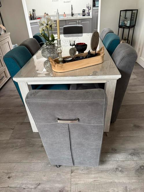 8 eetkamerstoelen op wieltjes, Huis en Inrichting, Stoelen, Zo goed als nieuw, Vijf, Zes of meer stoelen, Overige kleuren, Ophalen of Verzenden