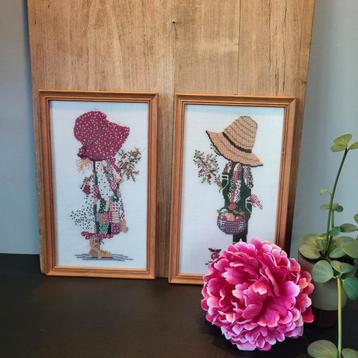 2 Holly Hobbie borduurwerken borduur schilderijtjes beschikbaar voor biedingen