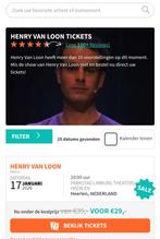 Kaartjes Henry van Loon, Tickets en Kaartjes, Theater | Cabaret en Komedie, Twee personen, Januari