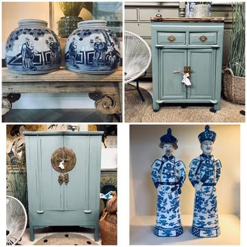 Chinese kast commode delfts blauw chinees beeld bruidskast beschikbaar voor biedingen