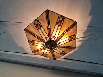 Tifanny stijl vintage zeshoekige plafondlamp art deco beschikbaar voor biedingen