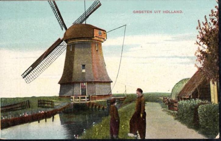 (NH211) Ansichtkaart Katwoude Kathammer molen klederdracht, Verzamelen, Ansichtkaarten | Nederland, Ongelopen, Noord-Holland, 1920 tot 1940