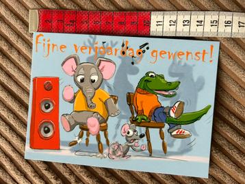 1000. Kaart illustr dieren muziek verjaardag nokidding beschikbaar voor biedingen