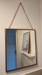 Roest/gouden Spiegel met Ketting, Ophalen of Verzenden, Zo goed als nieuw, Minder dan 100 cm, Rechthoekig