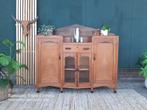 Vintage Art Deco XL dressoir antieke kast Amsterdamse school, BlijeSpullen.nl, Gebruikt, Eikenhout, 150 tot 200 cm