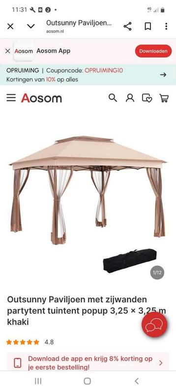 Aangeboden Nieuwe Easy Up Partytent  beschikbaar voor biedingen