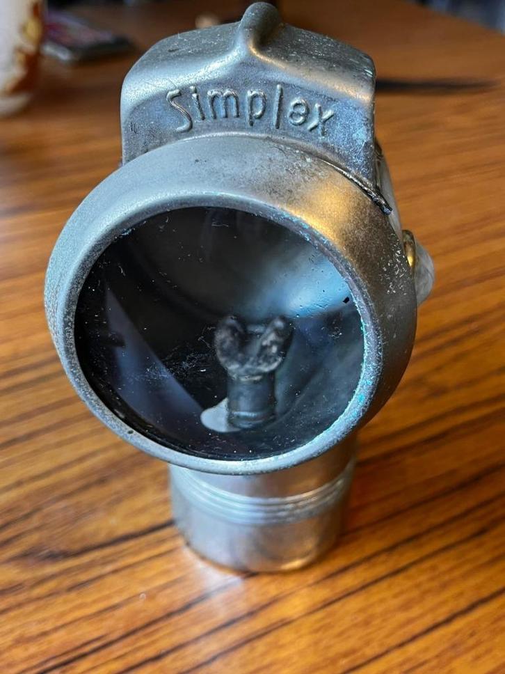 2) antieke carbid fietslamp van Simplex., Antiek en Kunst, Antiek | Lampen, Ophalen of Verzenden