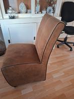 6 Bruine Eethoekstoelen op Wieltjes - Suedine, Huis en Inrichting, Ophalen, Zo goed als nieuw, Bruin, Stof