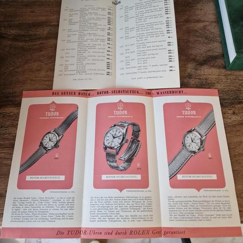 Tudor folder met prijslijst (rolex) 1954, Sieraden, Tassen en Uiterlijk, Overige Accessoires, Gebruikt, Ophalen of Verzenden