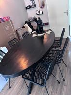 Zwarte mango houten eettafel, salontafel en tvmeubel, Huis en Inrichting, Complete inboedels, Ophalen