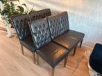 Set van 6 lederen eetkamerstoelen, Ophalen, Gebruikt, Minder dan 75 cm, Leer