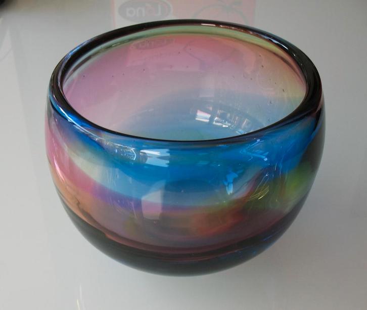 Siem van der Marel Leerdam Blank glazen multicolour object, Antiek en Kunst, Antiek | Glas en Kristal, Ophalen of Verzenden