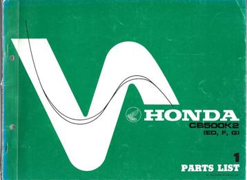 Honda CB500 K2 ED F G parts list (3354z) beschikbaar voor biedingen