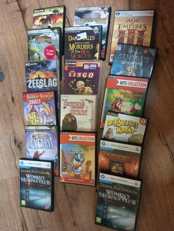 PC-CD-ROM 15 stuks allerlei zie lijst in goede staat., Spelcomputers en Games, Games | Pc, Gebruikt, Overige genres, 3 spelers of meer
