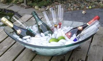 Champagnekoeler - Wijnkoeler - Glazen schalen (nieuw) beschikbaar voor biedingen