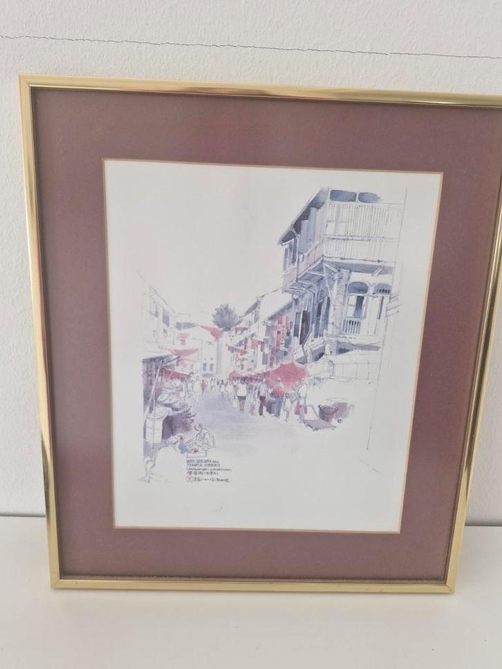 Aquarel schilderij van Wan Soon Kam, Antiek en Kunst, Kunst | Tekeningen en Foto's, Ophalen of Verzenden