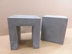 2 identieke robuuste tafels/kruk gemaakt van betonciré, Nieuw, Overige materialen, Minder dan 45 cm, Rechthoekig