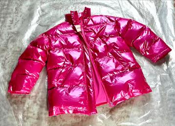 Lakjas Shein donsjas pufferjas mt XL en 80 lang roze glans n beschikbaar voor biedingen