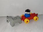 Duplo paard met kar en poppetje, Duplo, Gebruikt, Ophalen of Verzenden