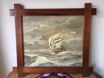 Schilderij  zeilschip op zee. beschikbaar voor biedingen