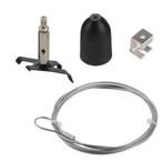 Global 3-Fase Rail Staalkabel Set 1.5m - Wit/Zwart powergear, Huis en Inrichting, Lampen | Overige, Ophalen of Verzenden, Nieuw