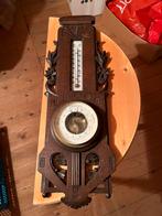 Antiek Houten Weerstation met Barometer en Thermometer, Ophalen, Gebruikt, Weerstation