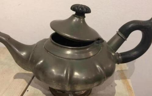 19e eeuwse tinnen theekan uit Sheffield England, Antiek en Kunst, Antiek | Tin, Ophalen of Verzenden